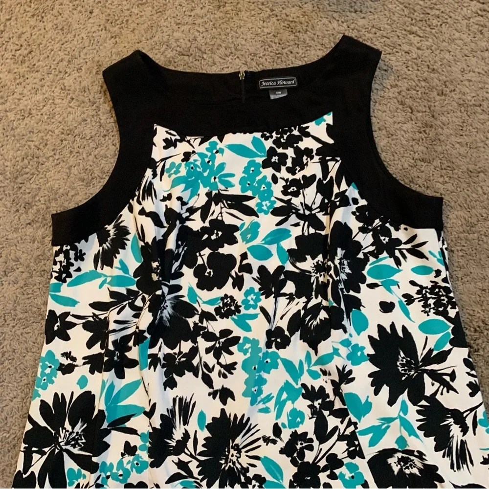 Jessica Howard Sleeveless Floral Print Dress 18W - Picture 2 of 7